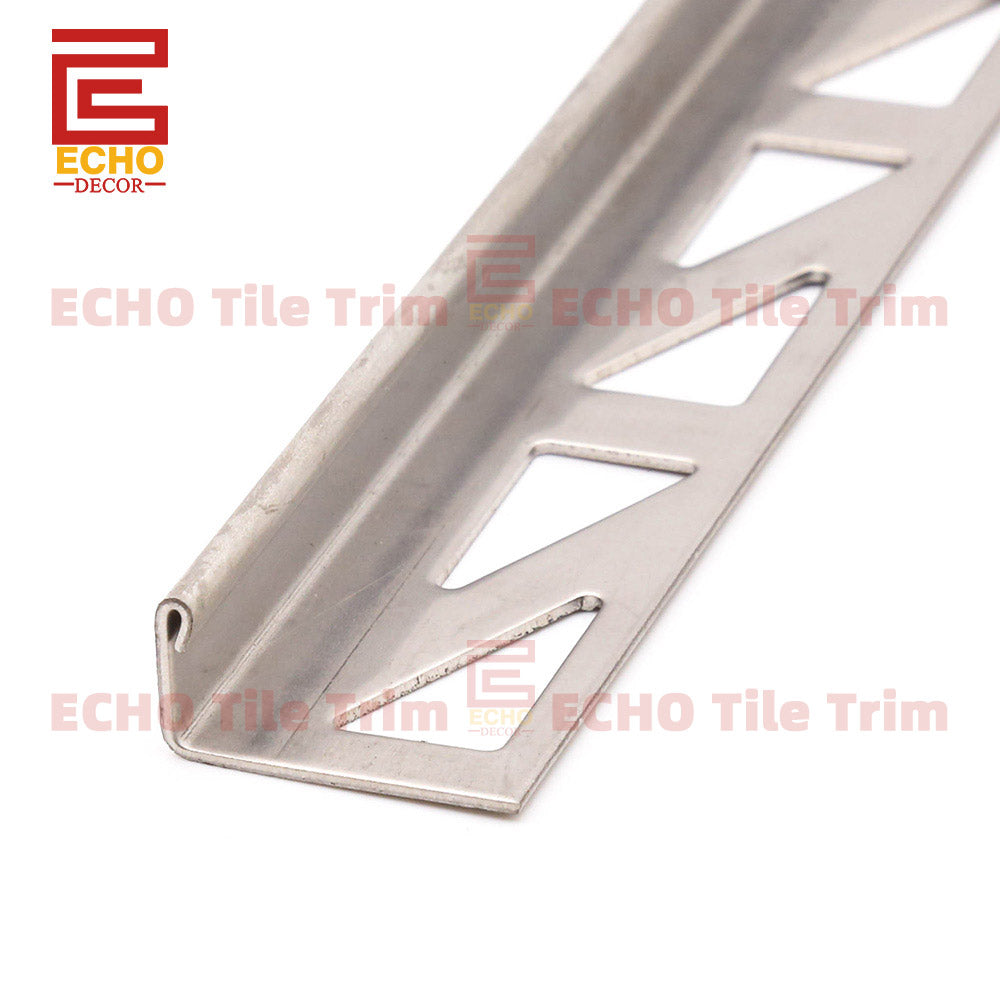 Silver Effect Stainless Steel Straight Edge Tile Trim 10mm