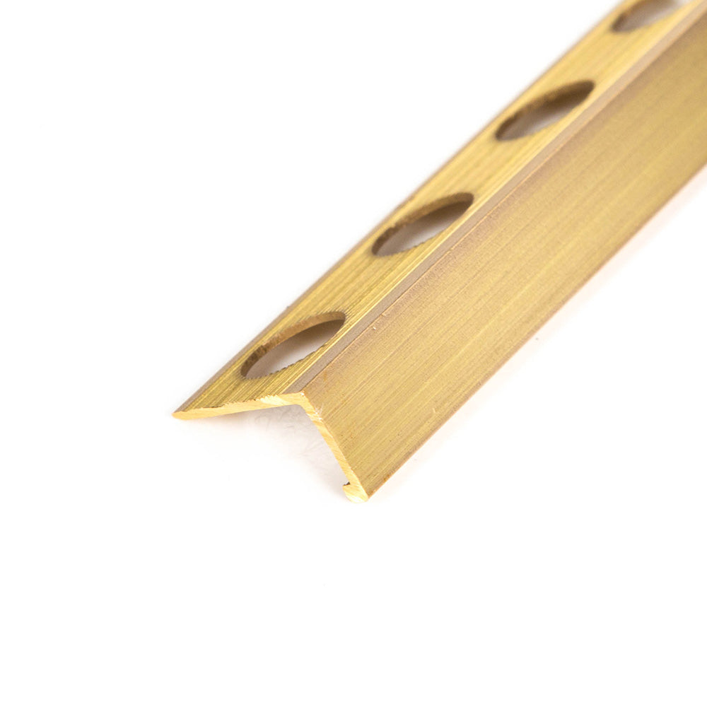 brushed brass tile trim