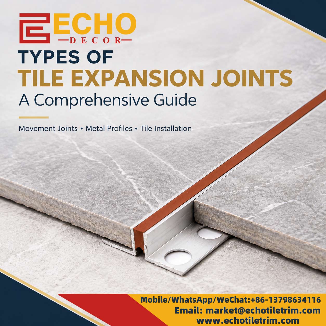 Tile Expansion Joint    Tile Movement Joints    Floor Expansion Joints    Movement Joints in Tiled Floors    Metal Expansion Joint    Stainless Steel Movement Joint    Aluminum Expansion Joint    Expansion Joint Covers