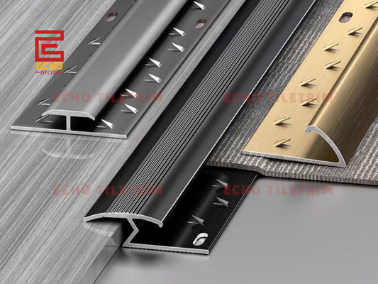 aluminum carpet edging, metal tile trim, ECHO tile trim