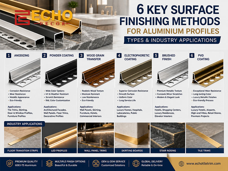 Aluminium Profiles Aluminium Surface Finish Anodized Aluminium Powder Coated Aluminium PVD Aluminium Profile Brushed Aluminium Profile