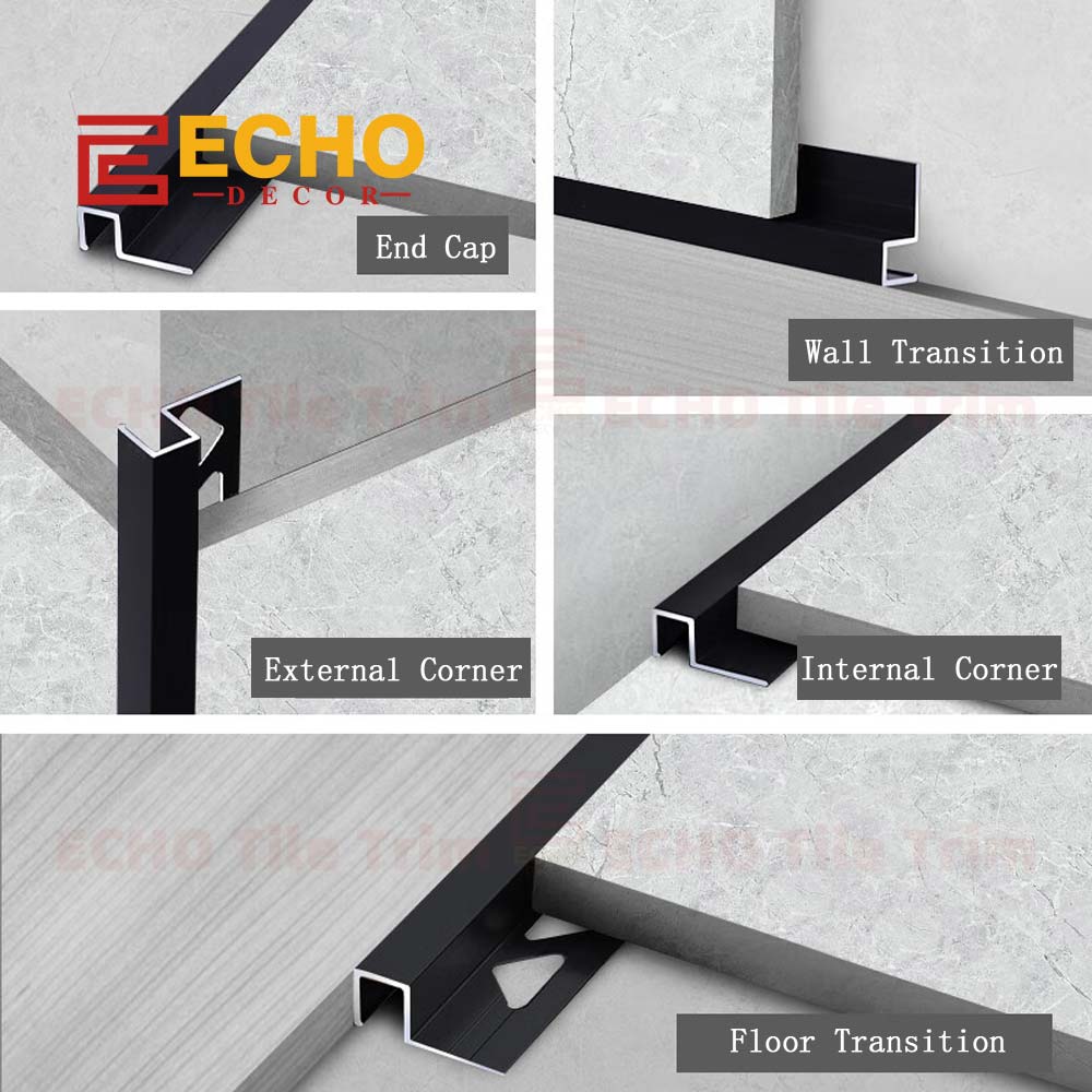 Square tile trim application cases