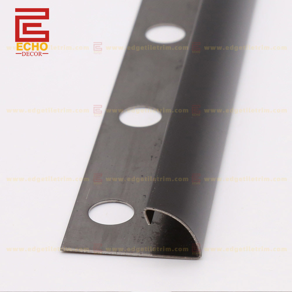 black stainless steel  tile trim