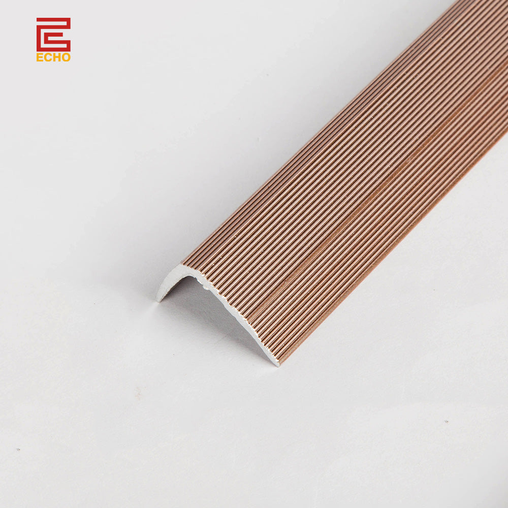 aluminum anti slip stair edging nosing stair tread edge trim echotiletrim