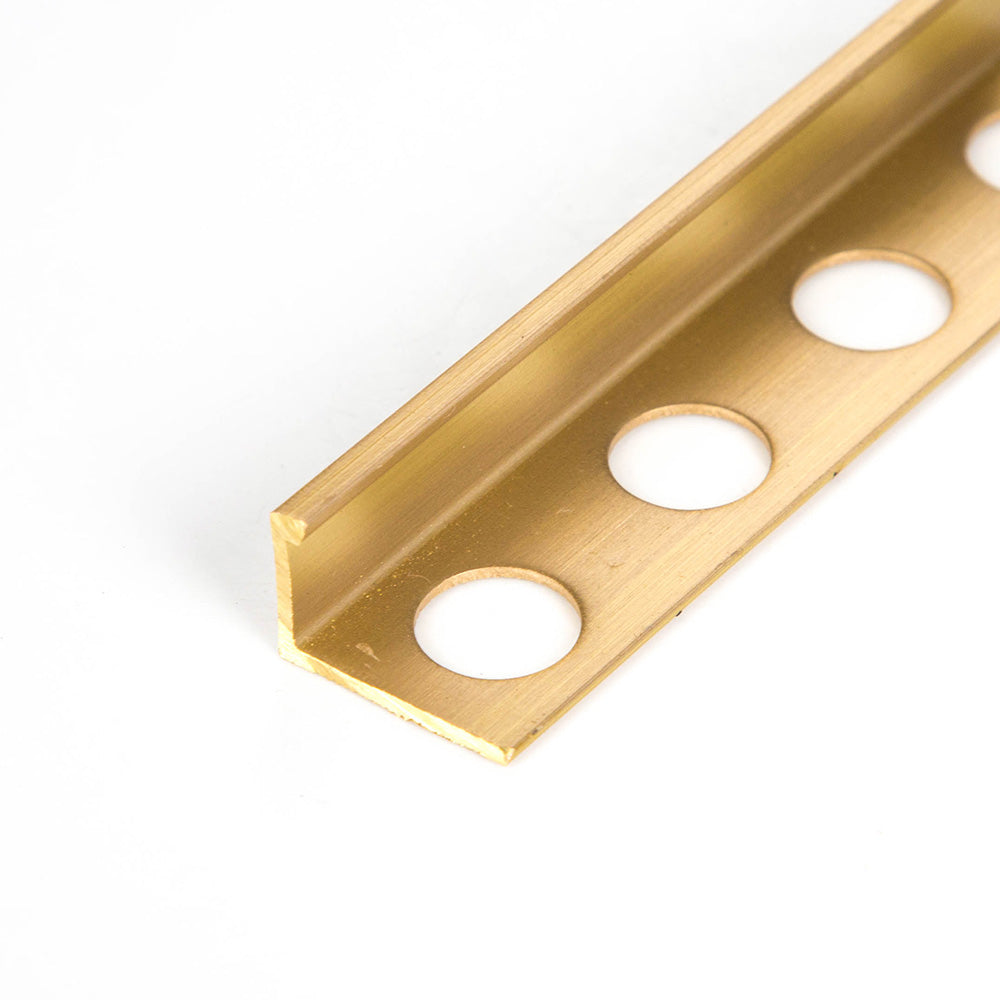 brushed brass tile trim