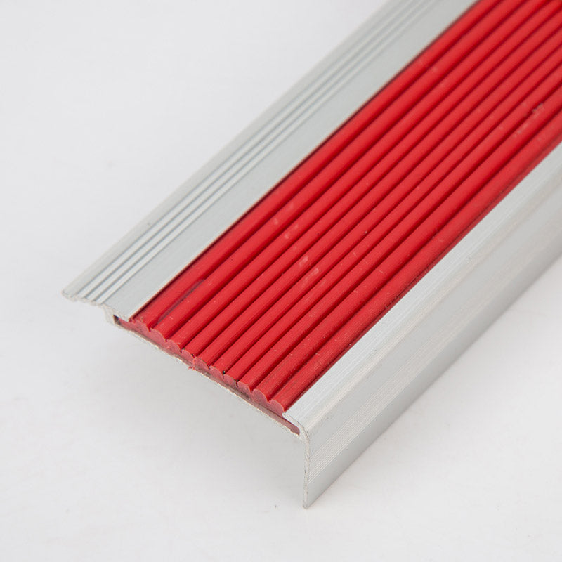 Anti slip aluminum stair nosing with PVC rubber carpet tile step edge ...