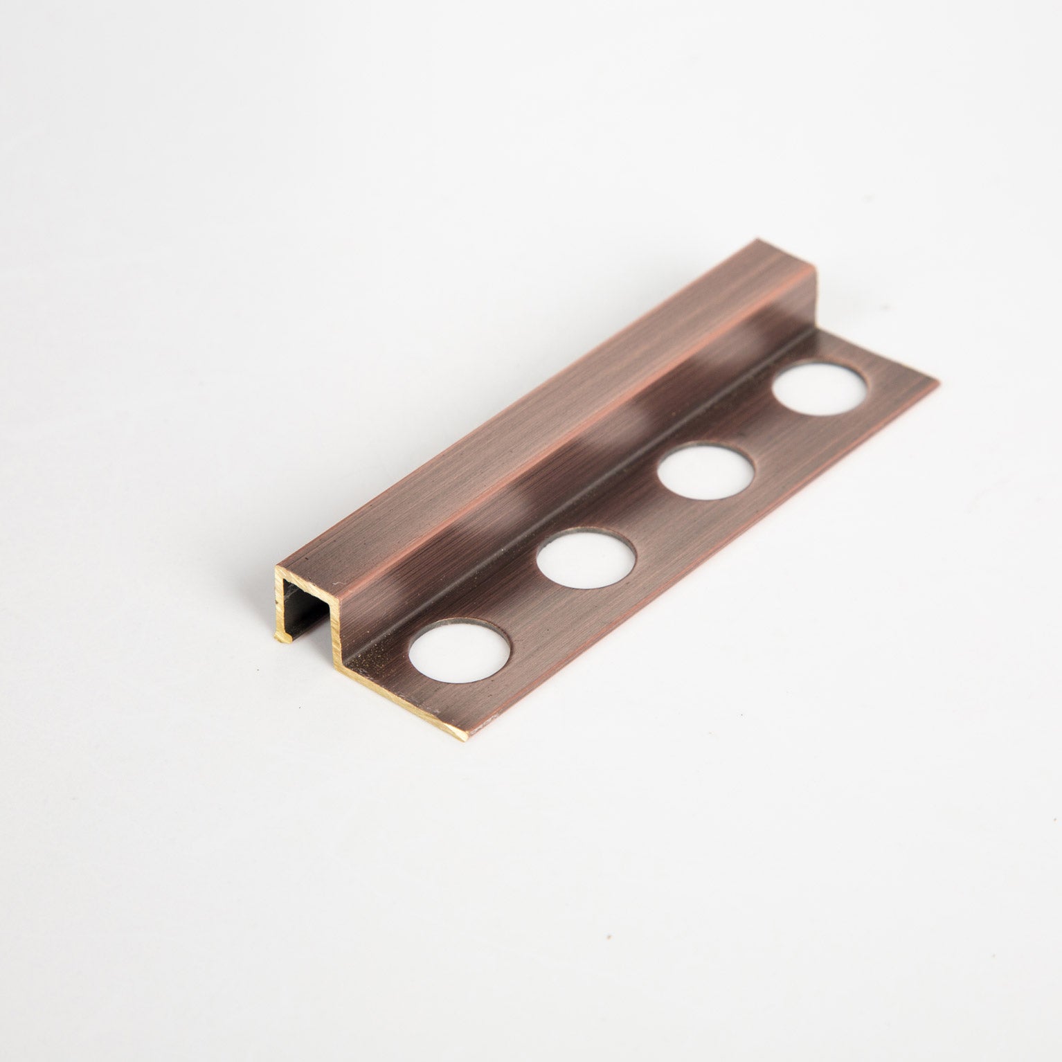 square edge brushed brass tile trim