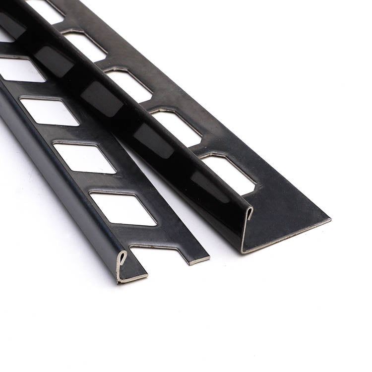 black straight edge tile trim